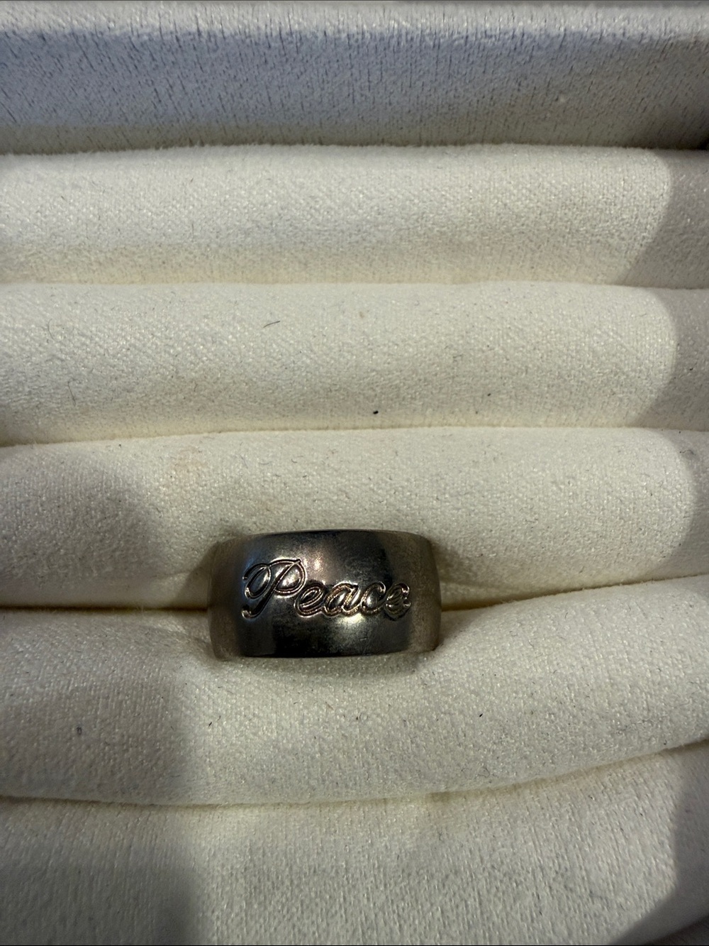 Peace Script - Silver ring - Picture 2 of 2